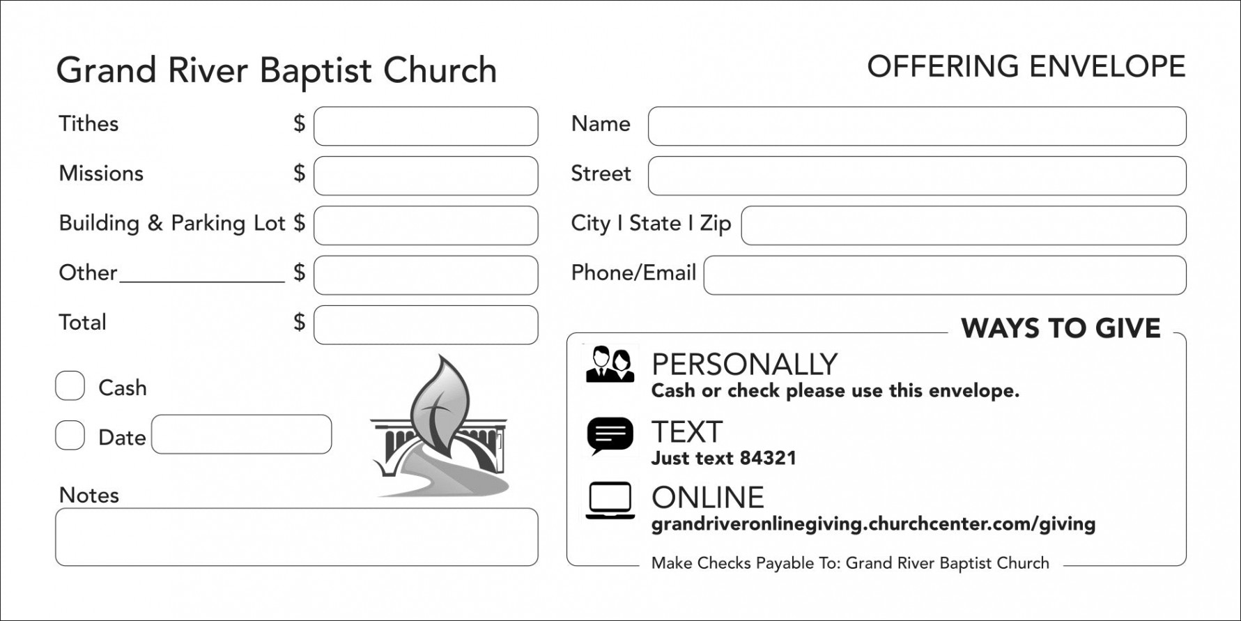 Church Offering and Tithing Envelopes