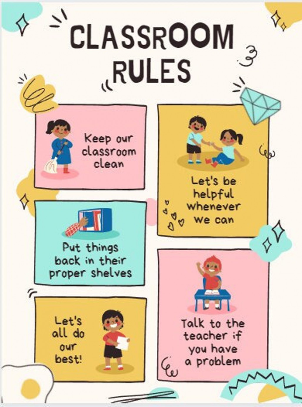 Classroom Rules Poster Preschool Style - Etsy