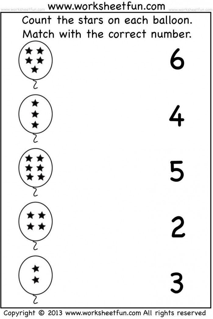 Count and Match – One Worksheet / FREE Printable Worksheets  Free