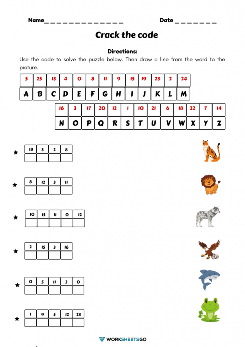 Crack The Code Worksheets  WorksheetsGO