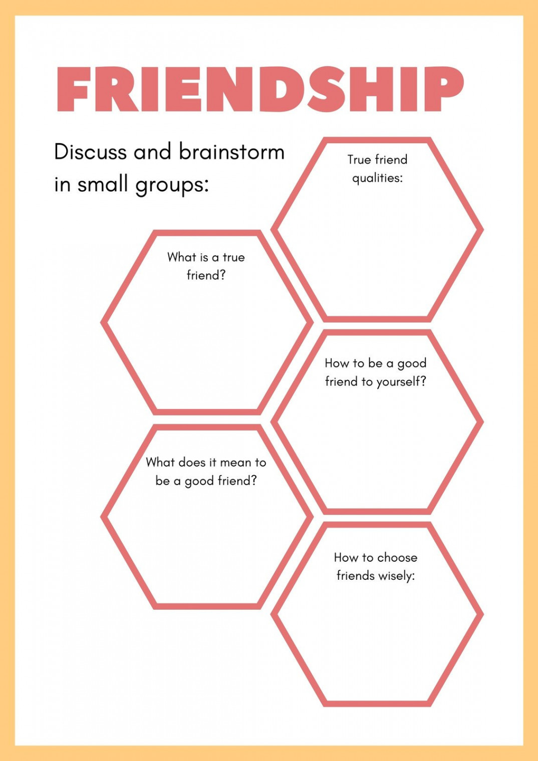 Customize + Friendship Worksheet Templates Online - Canva