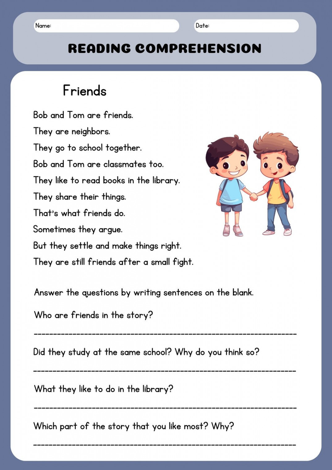 Customize + Friendship Worksheet Templates Online - Canva