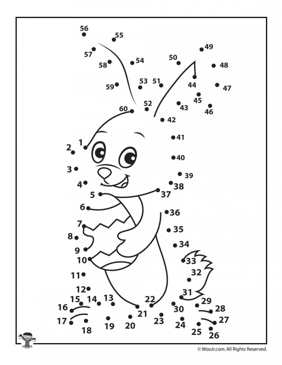 Cute Easter Bunny Dot to Dot Printable  Woo! Jr