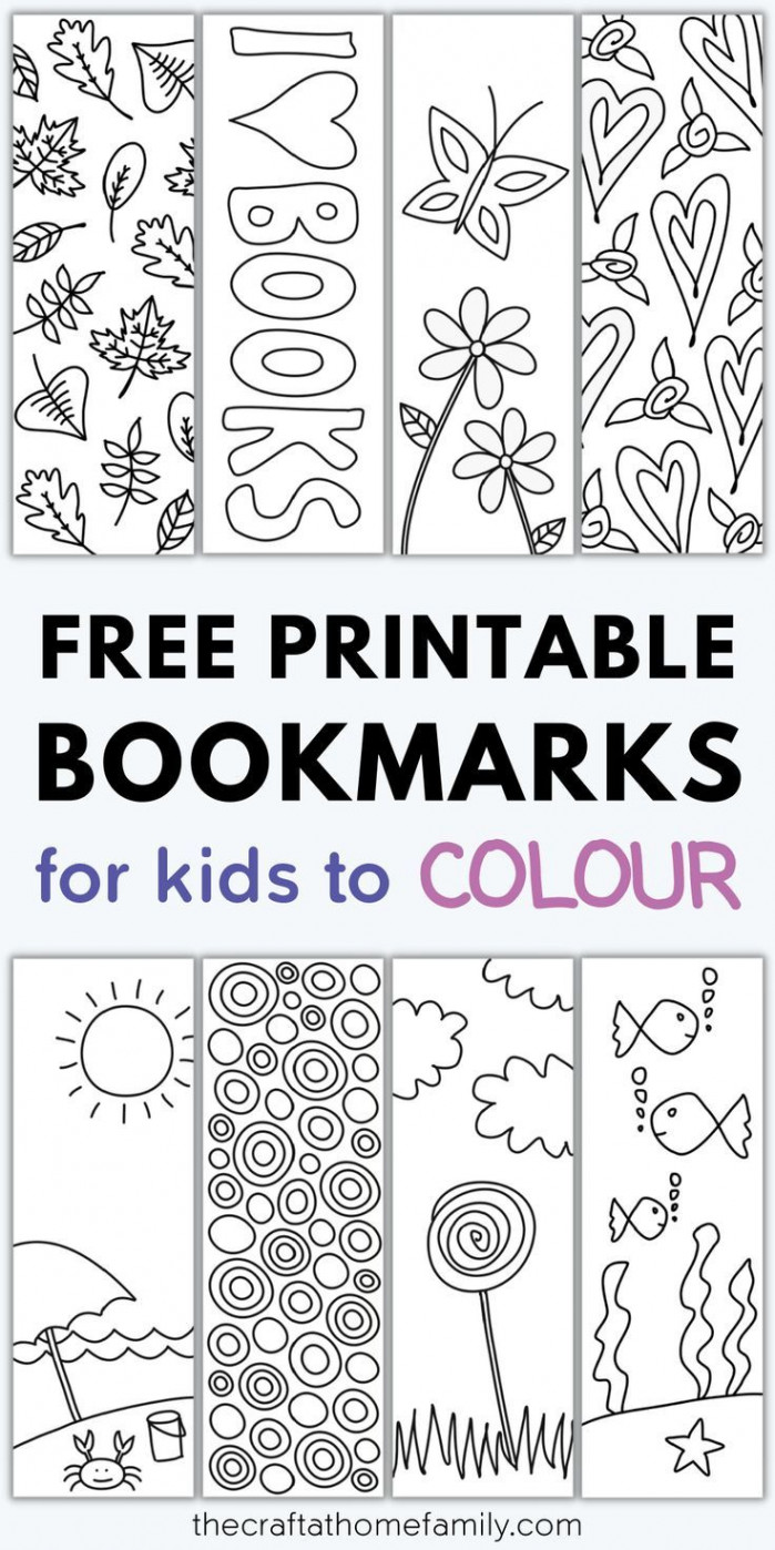 Cute FREE Printable Bookmarks to Colour (for Kids & Adults