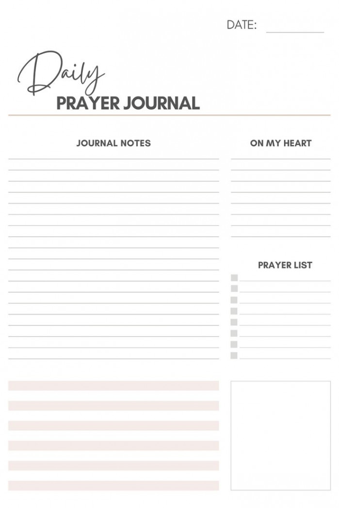 DAILY JOURNAL LAYOUT FREE PRINTABLE  Prayer journal, Bible