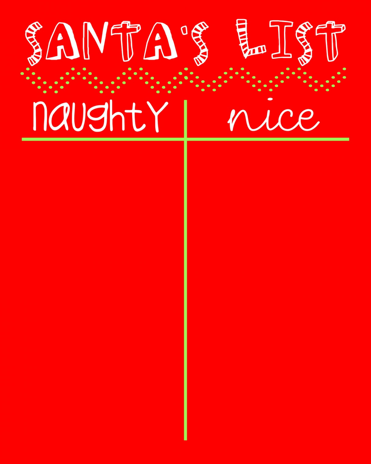 Days of Christmas} Naughty or Nice List Printable - See Vanessa