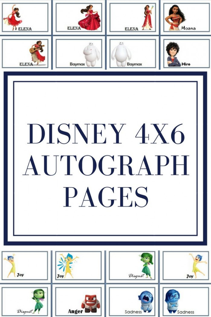 Disney Autograph Pages - Free Printable #Disneyworld #Disneyland