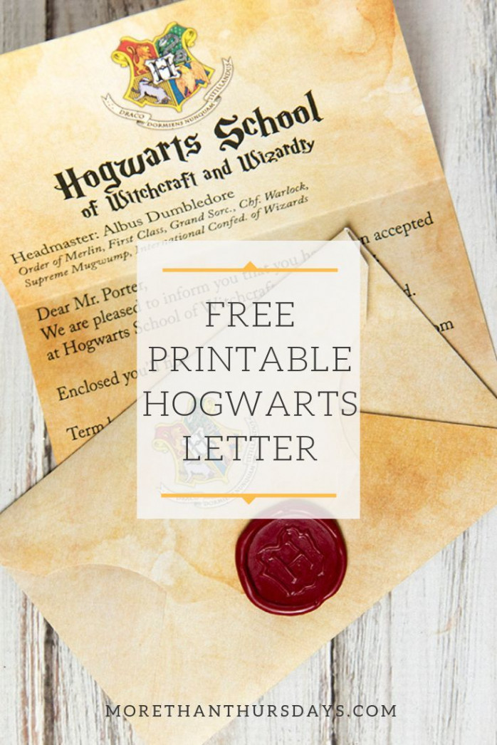 DIY Hogwarts Letter With Envelope and Hogwarts Seal - More Than