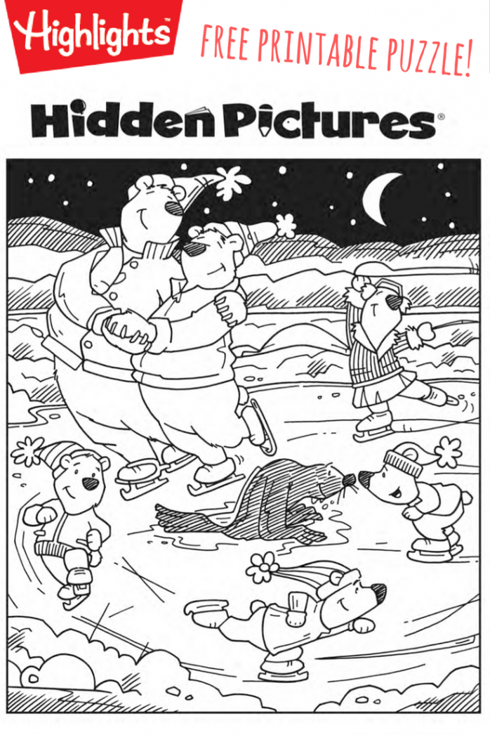 Download this free printable winter Hidden Pictures puzzle to