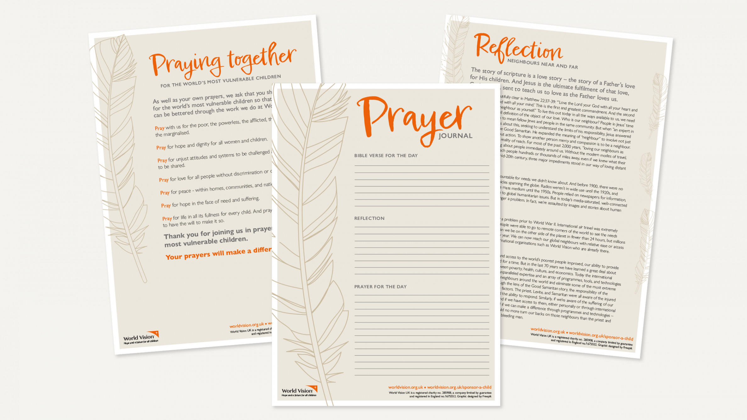 Download your free prayer journal  World Vision UK