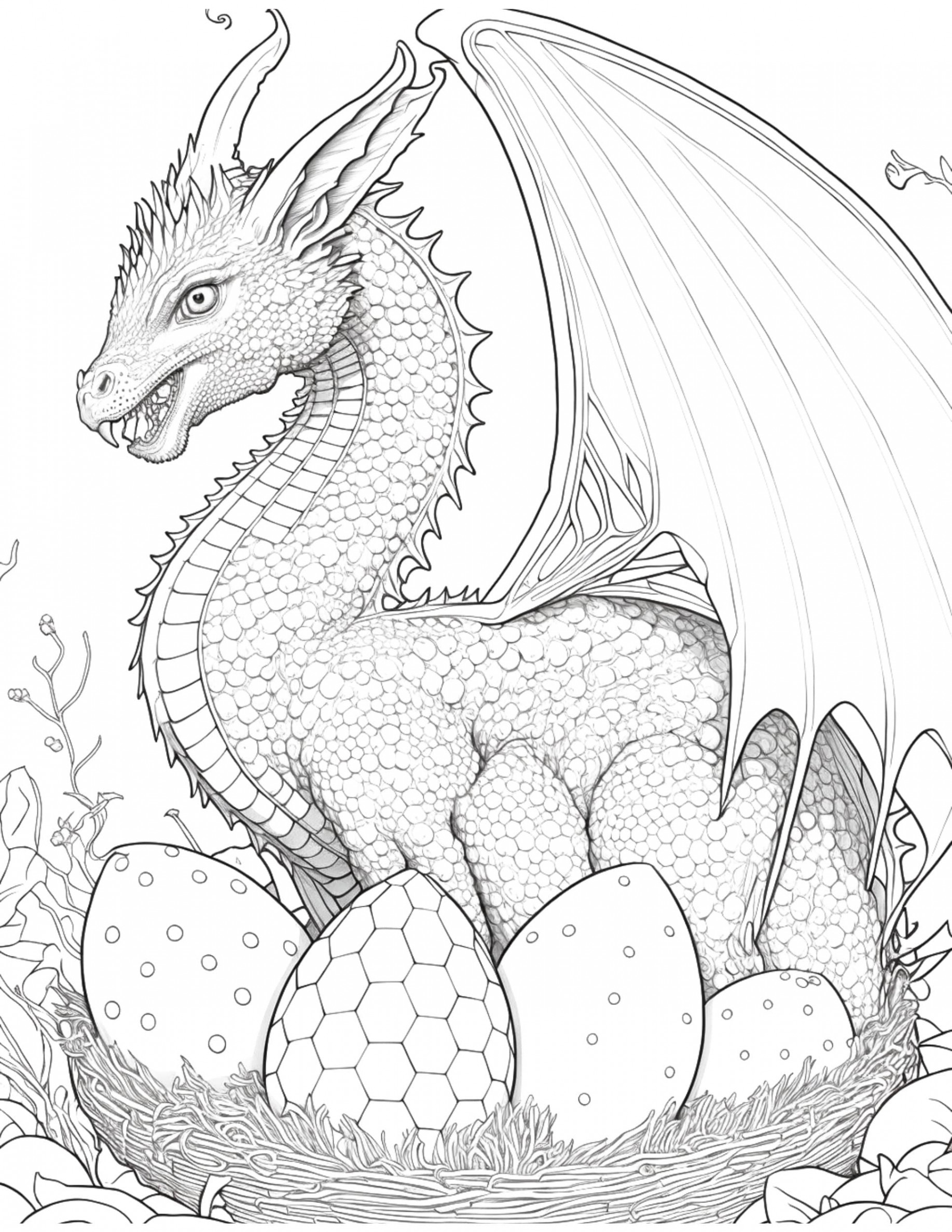 Dragon Coloring Pages for Teens and Adults  Printable - Etsy Canada