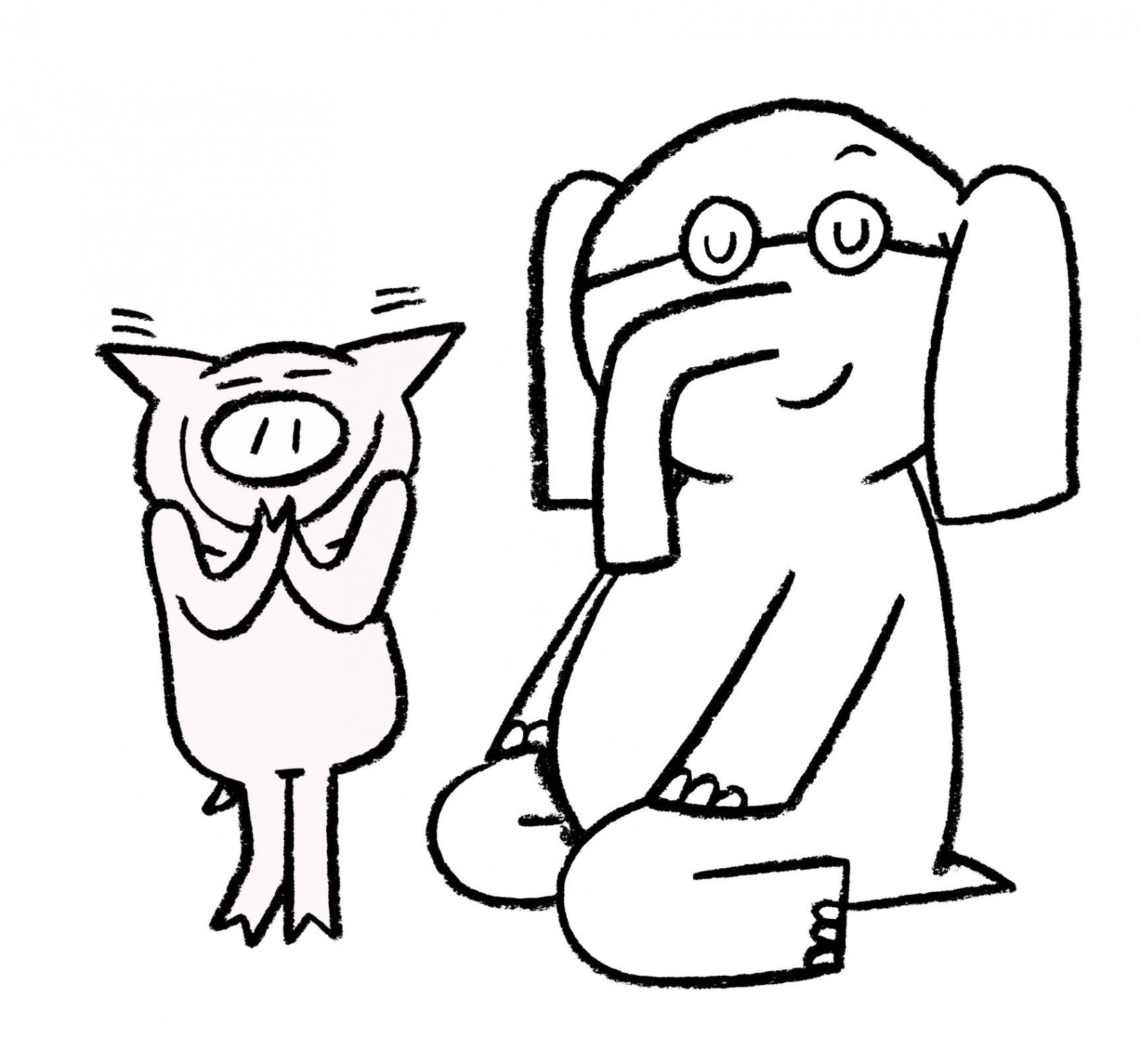 Elephant And Piggie Coloring Page  Mo willems, Piggie and