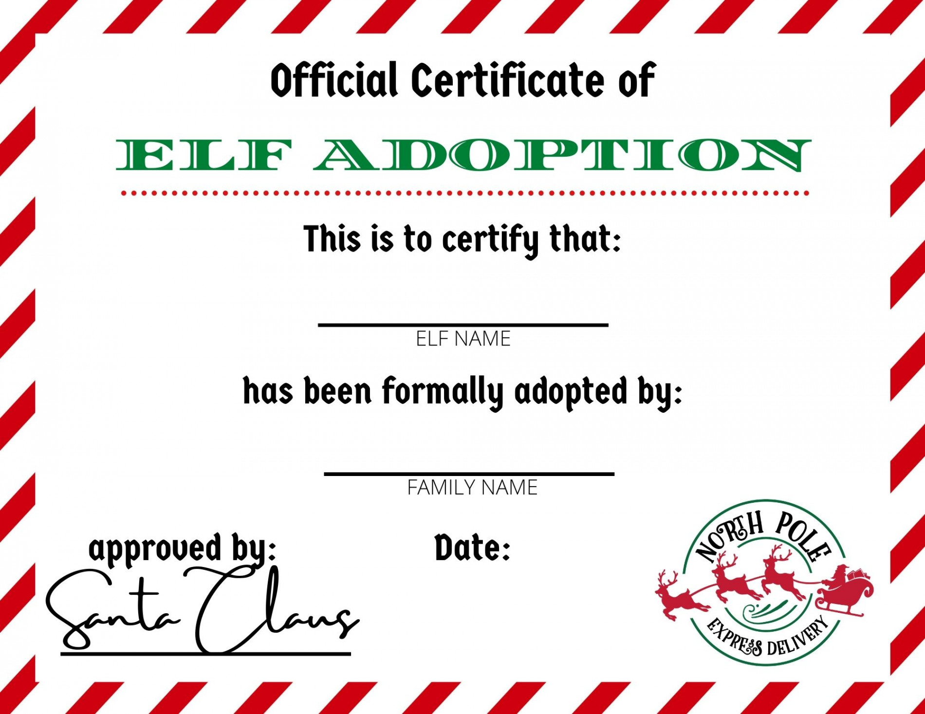 Elf Adoption Certificate Free Elf on the Shelf Printables