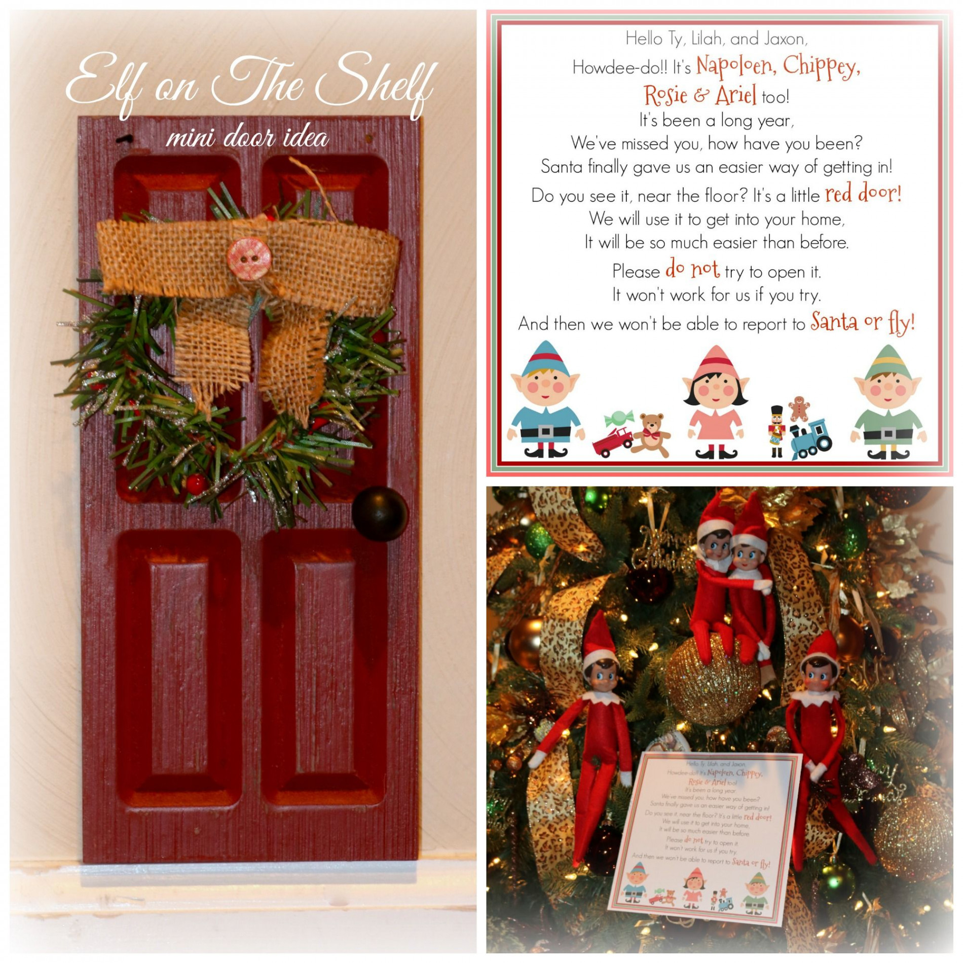 Elf On The Shelf Ideas. Mini Elf Door. Free Printable