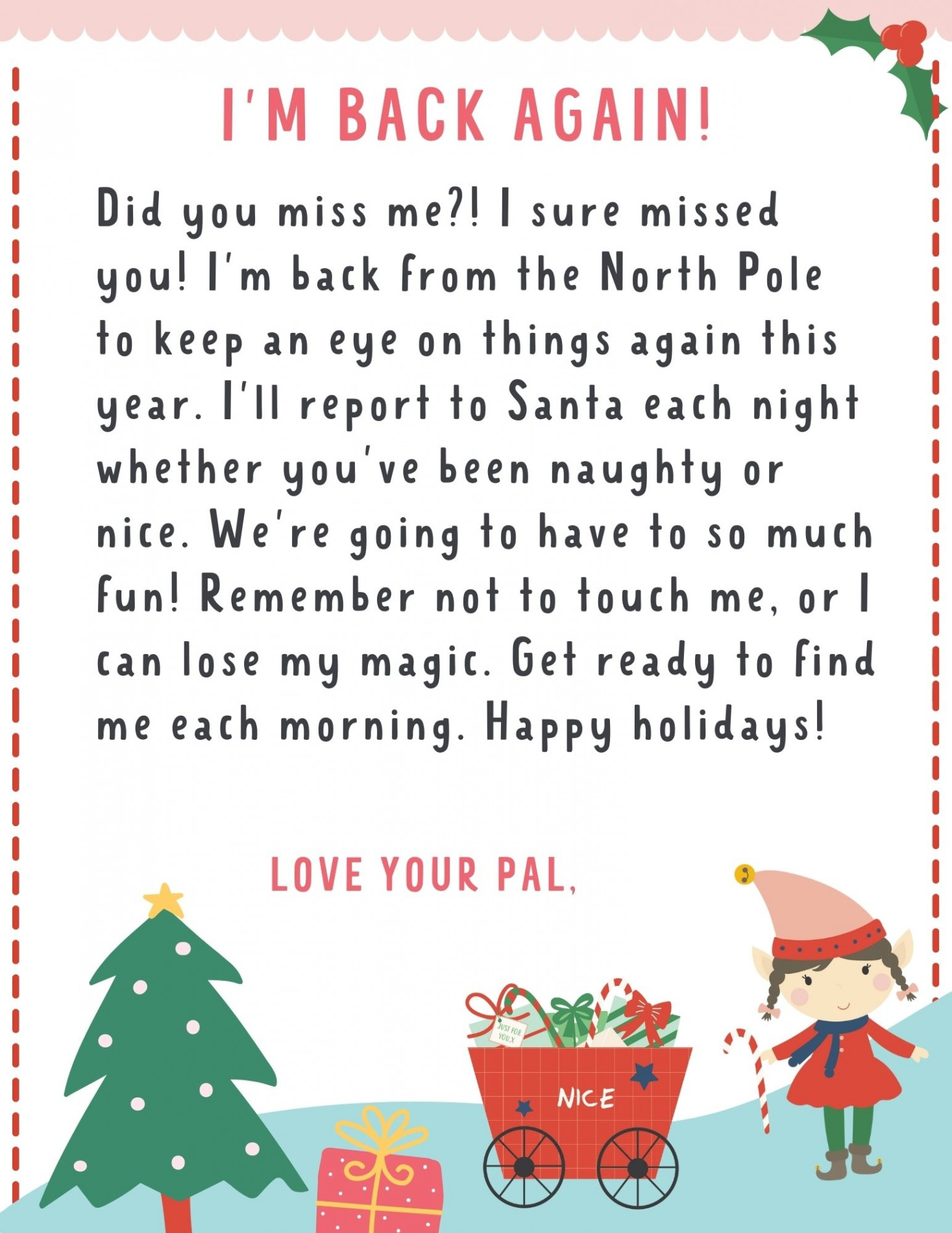 Elf on the Shelf Letter  FREE Printables! - Make Life Lovely