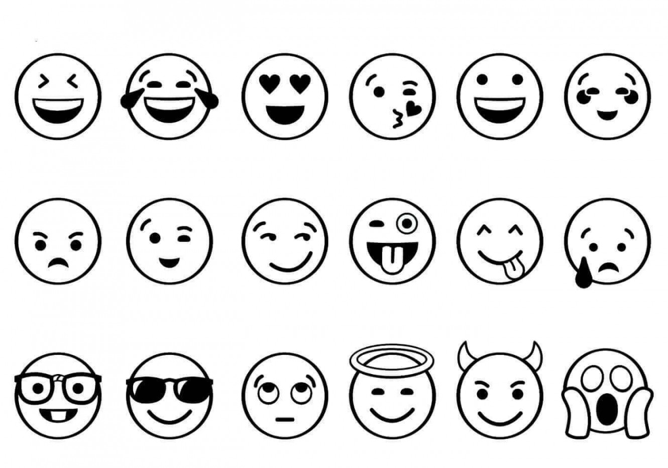 Emoji Coloring Pages Free Printable  Emoji coloring pages