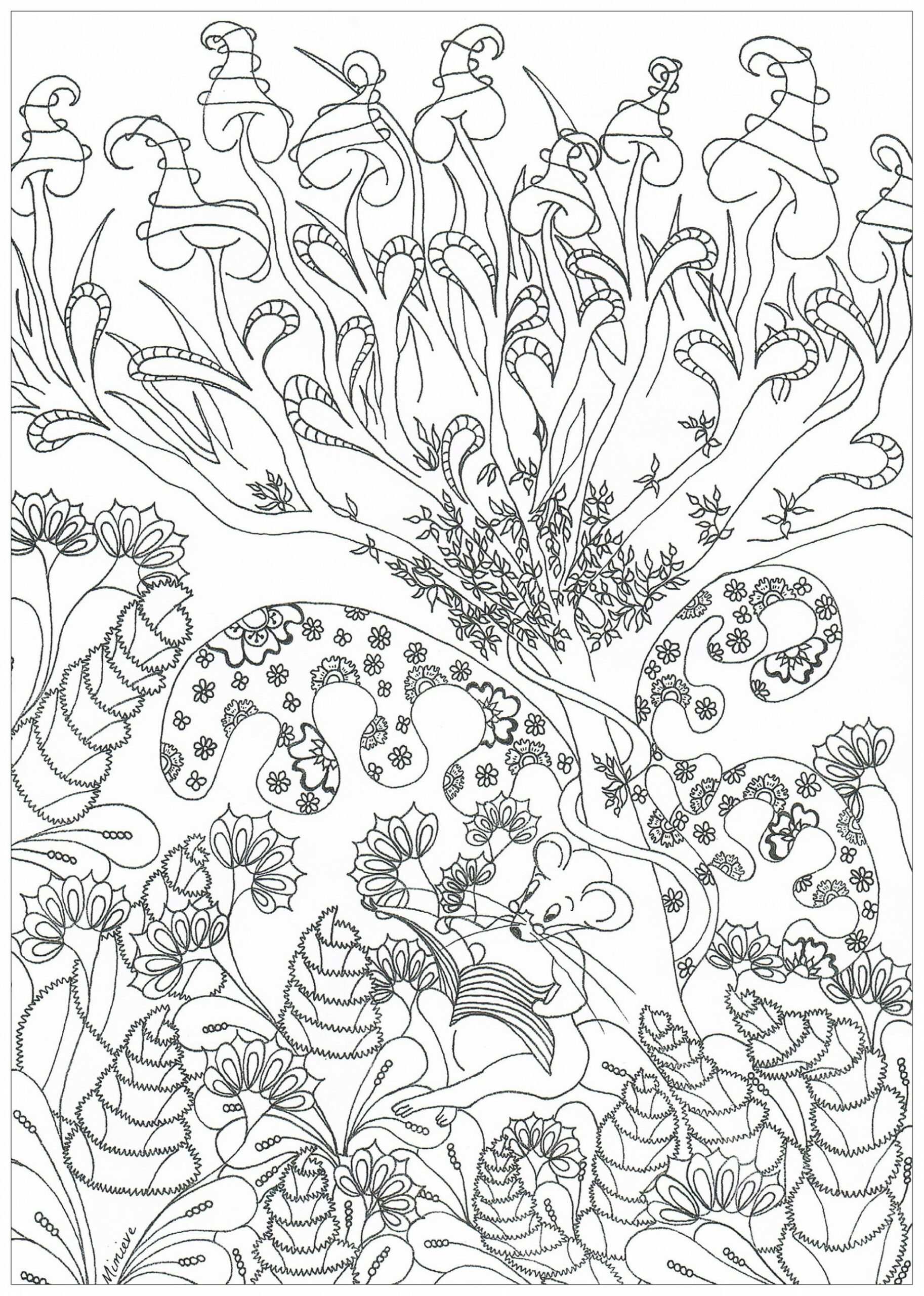 Enchanted-forest-by-Mimieve - Jungle & Forest Adult Coloring Pages