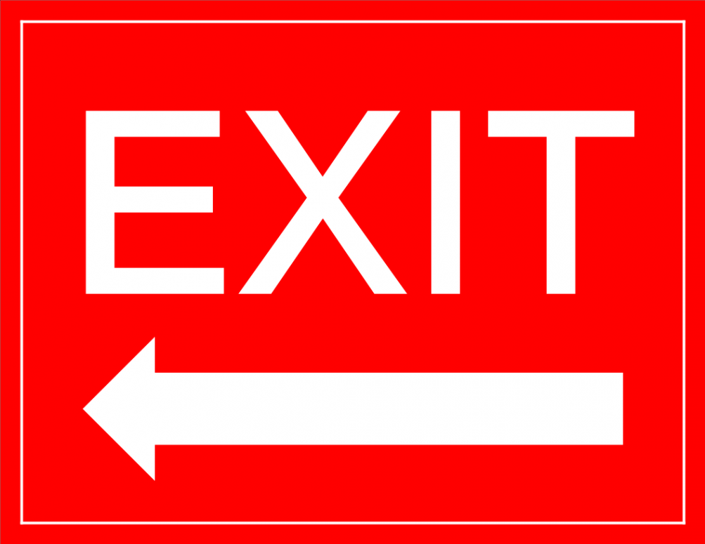 Exit Sign arrow left - Download this Exit Sign with an arrow