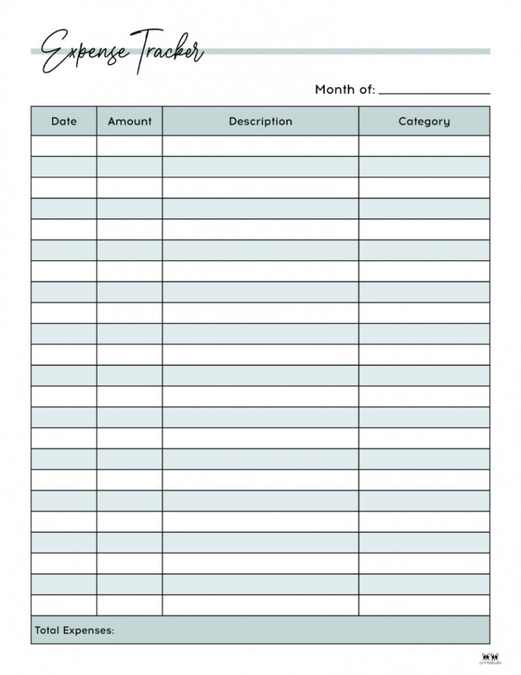 Expense Tracker Printables -  FREE Options  Printabulls