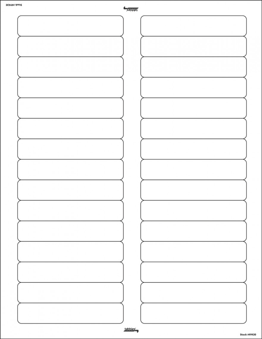 File Folder Labels, / H x -/ W, White, 50/PK (4940)