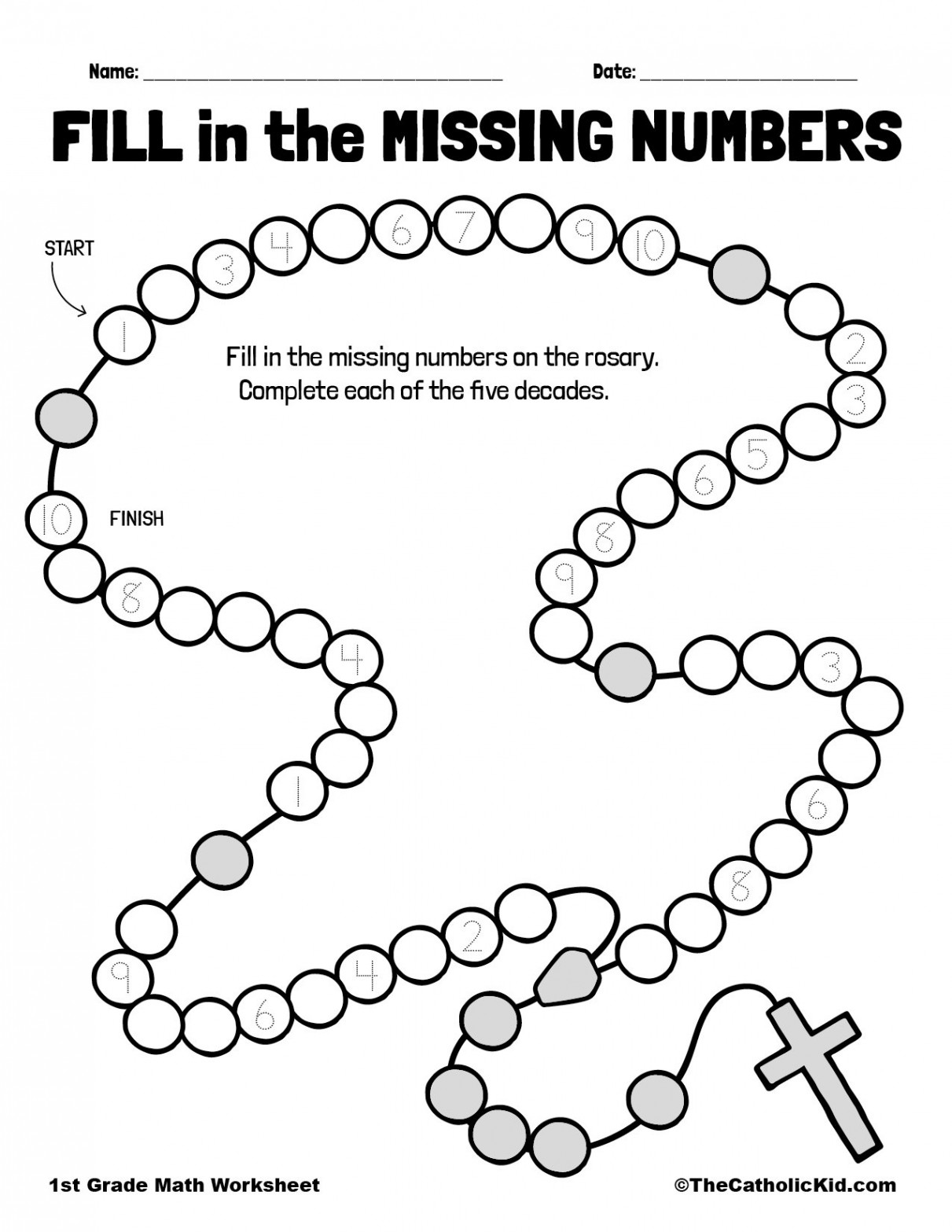 Fill in the Missing Numbers Rosary Beads - TheCatholicKid