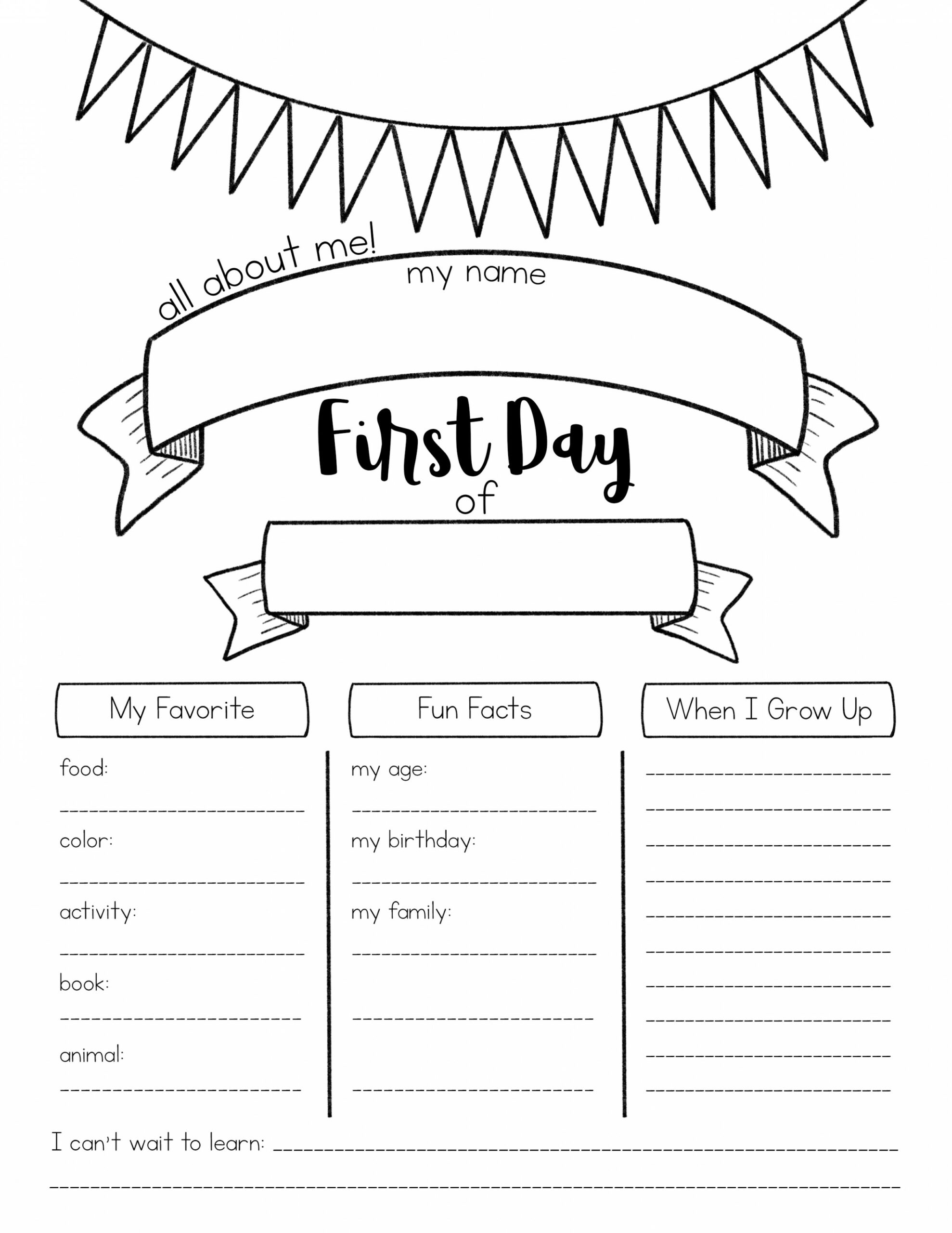 First Day of School Interview Page - MeganHStudio