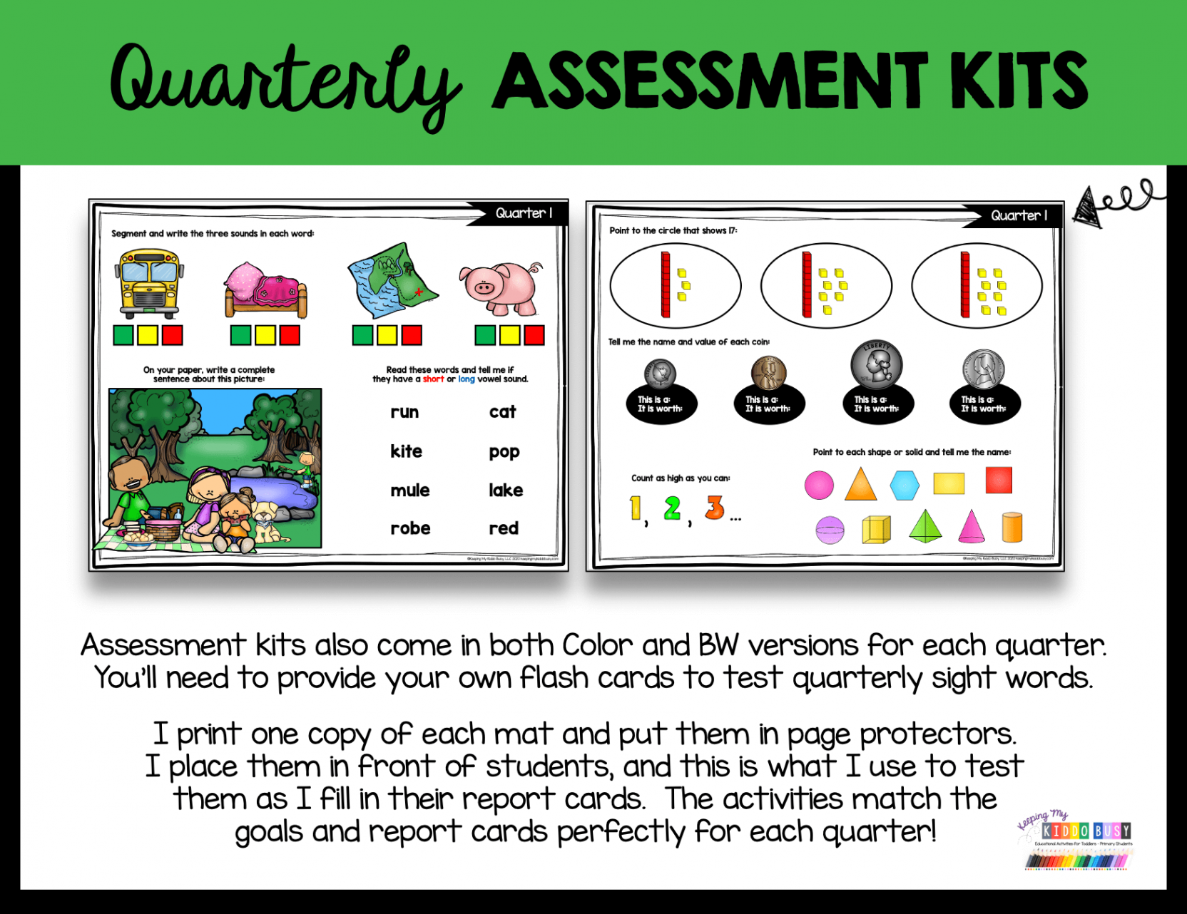 First Grade Report card and Assessment FREEBIE — Keeping My Kiddo Busy