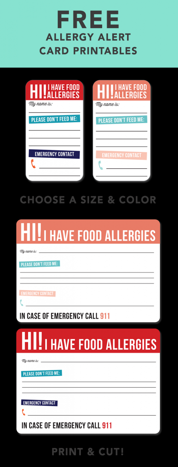 FREE ALLERGY ALERT PRINTABLES  Food allergies kids, Allergies