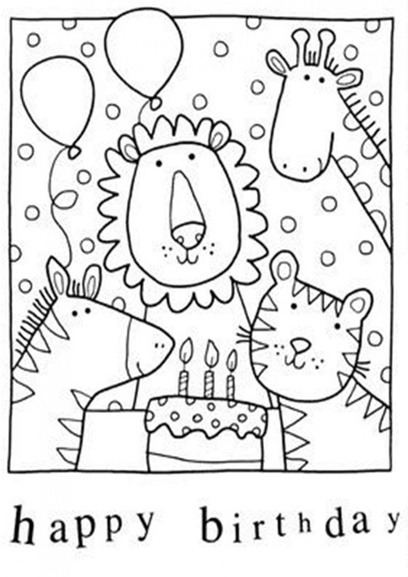 Free & Easy To Print Happy Birthday Coloring Pages  Birthday