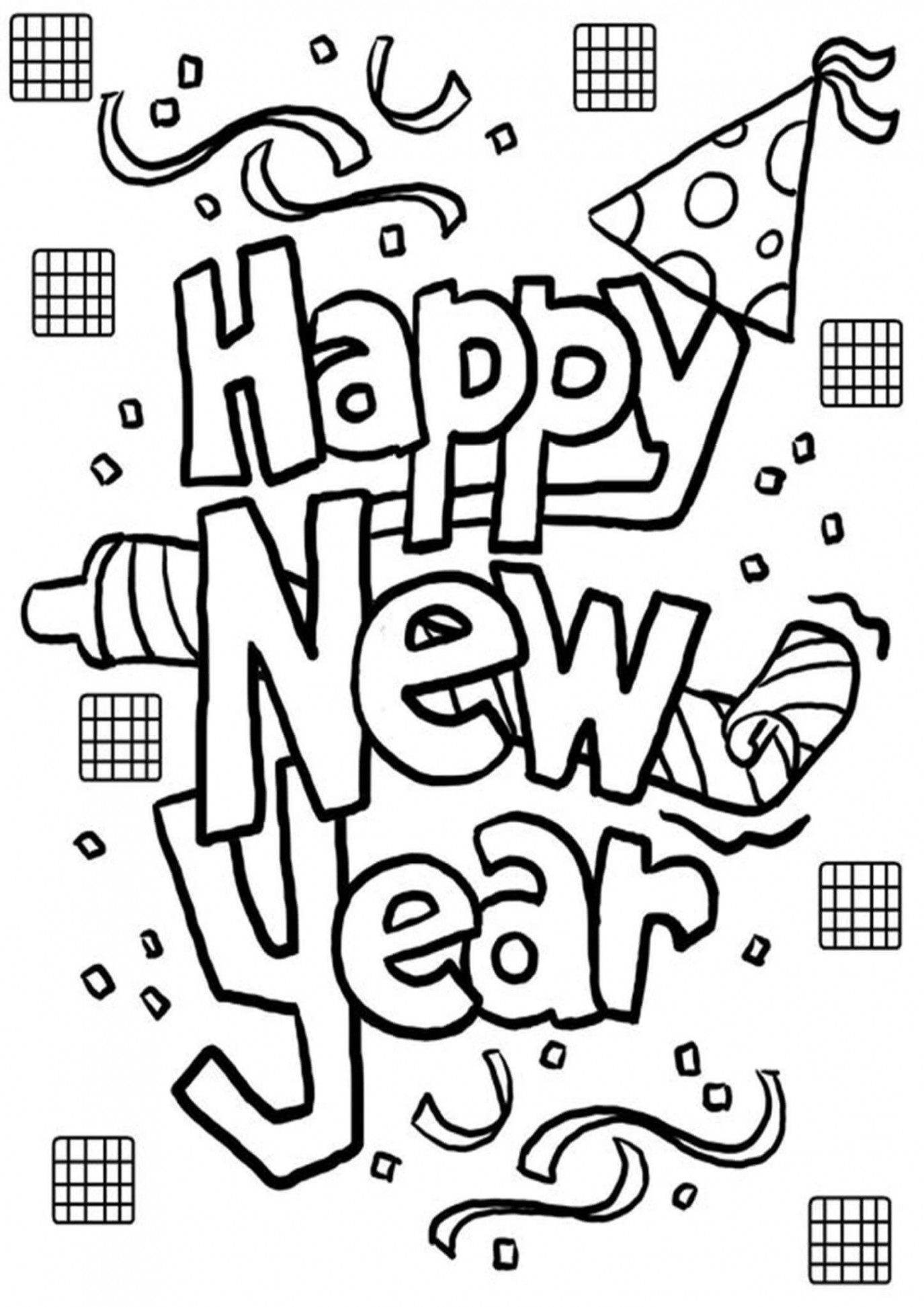 Free & Easy To Print Happy New Year Coloring Pages  New year