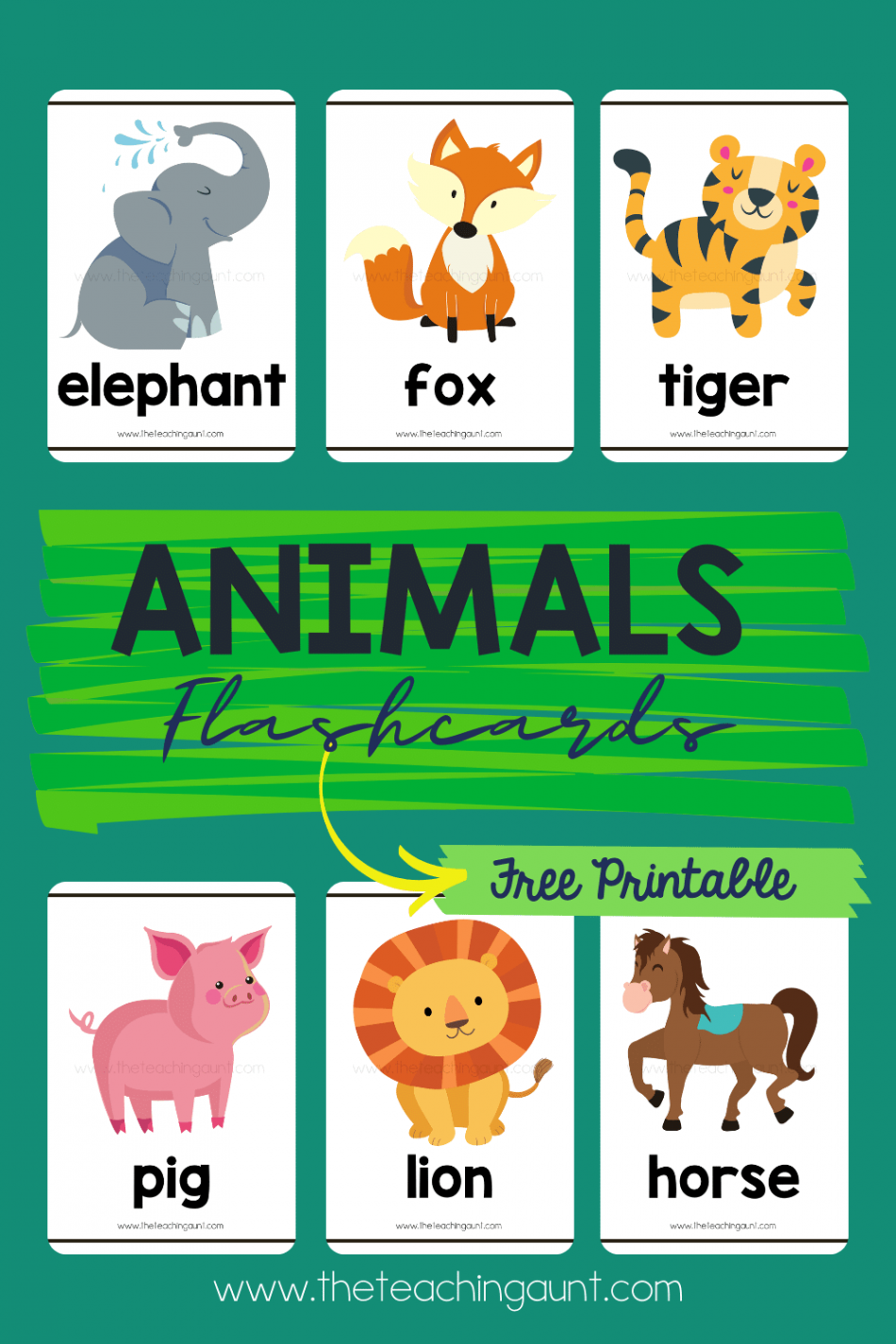 Free Animal Flashcards - The Teaching Aunt