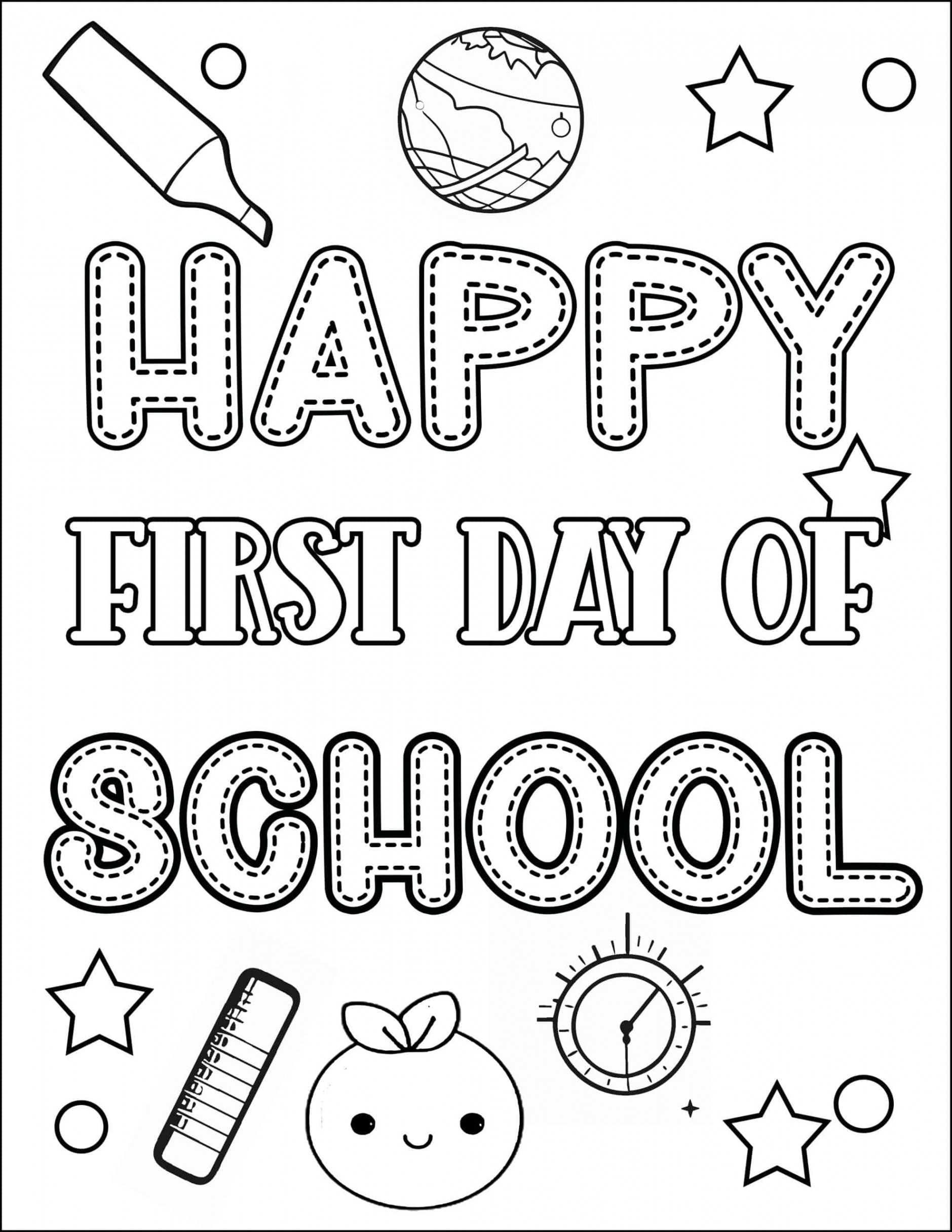 Free Back To School Coloring Pages For  () - So Festive!