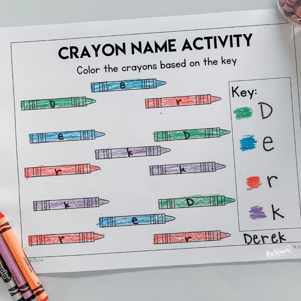 FREE Back to School Worksheet for Name Recognition Activities