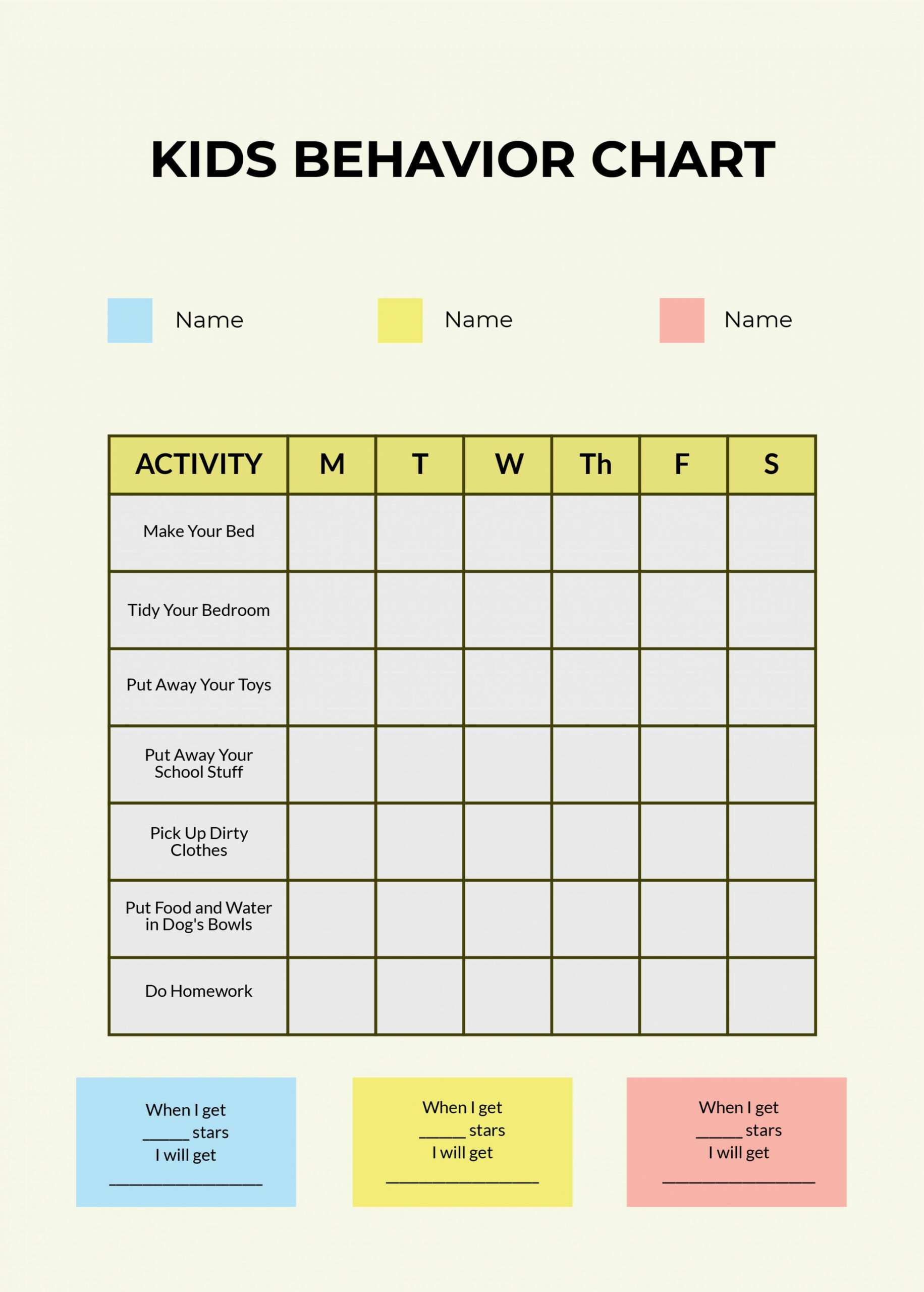 FREE Behavior Chart Template - Download in Word, PDF, Illustrator