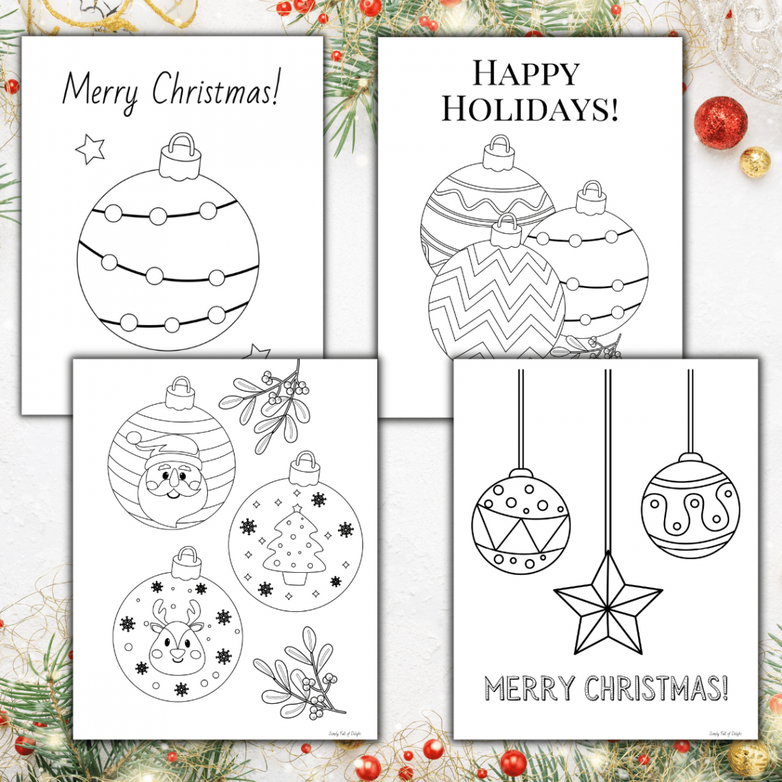 Free Christmas Ornament Coloring Pages for Kids - Simply Full of