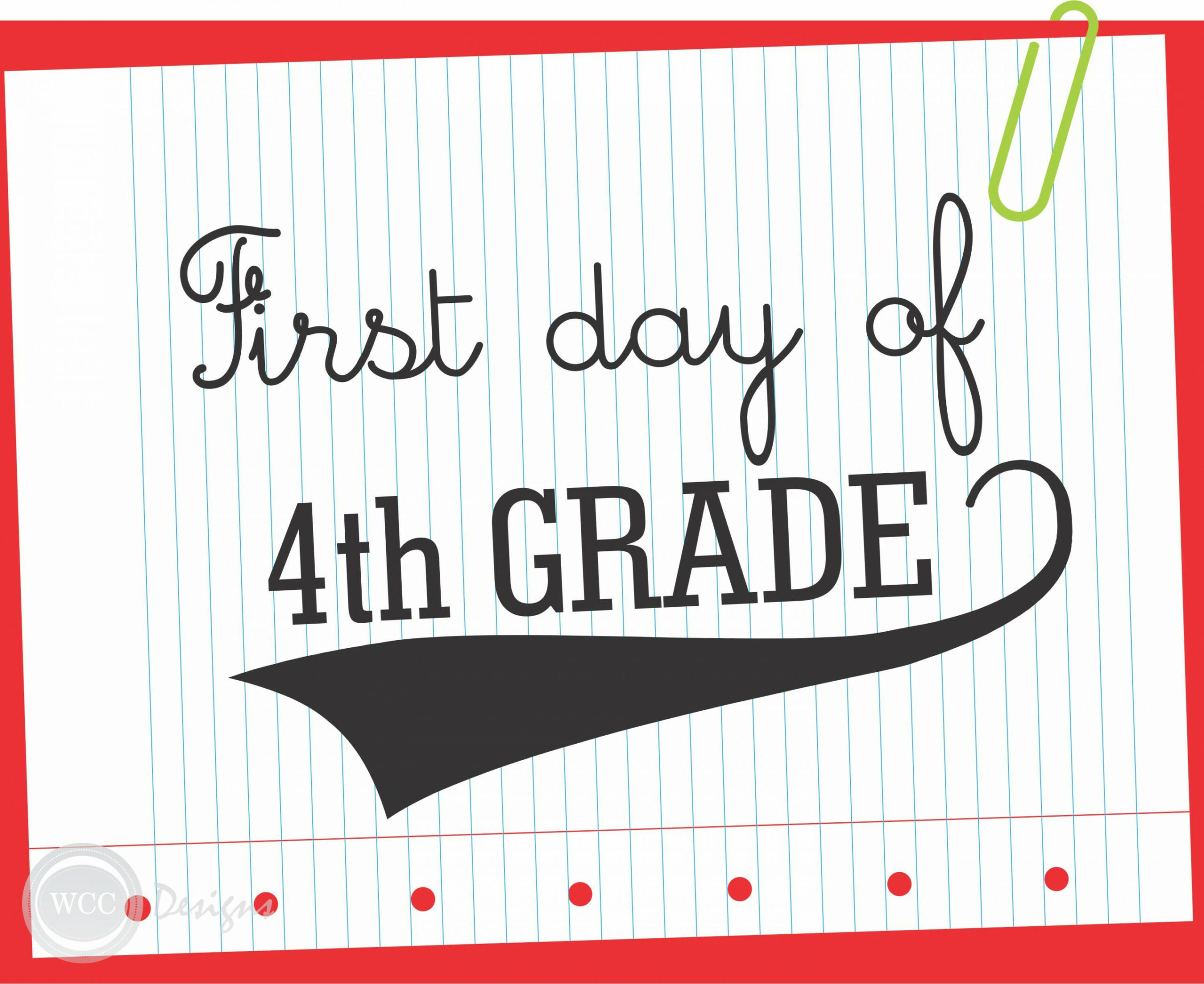 FREE First Day of School Printable Signs from WCC Designs  School