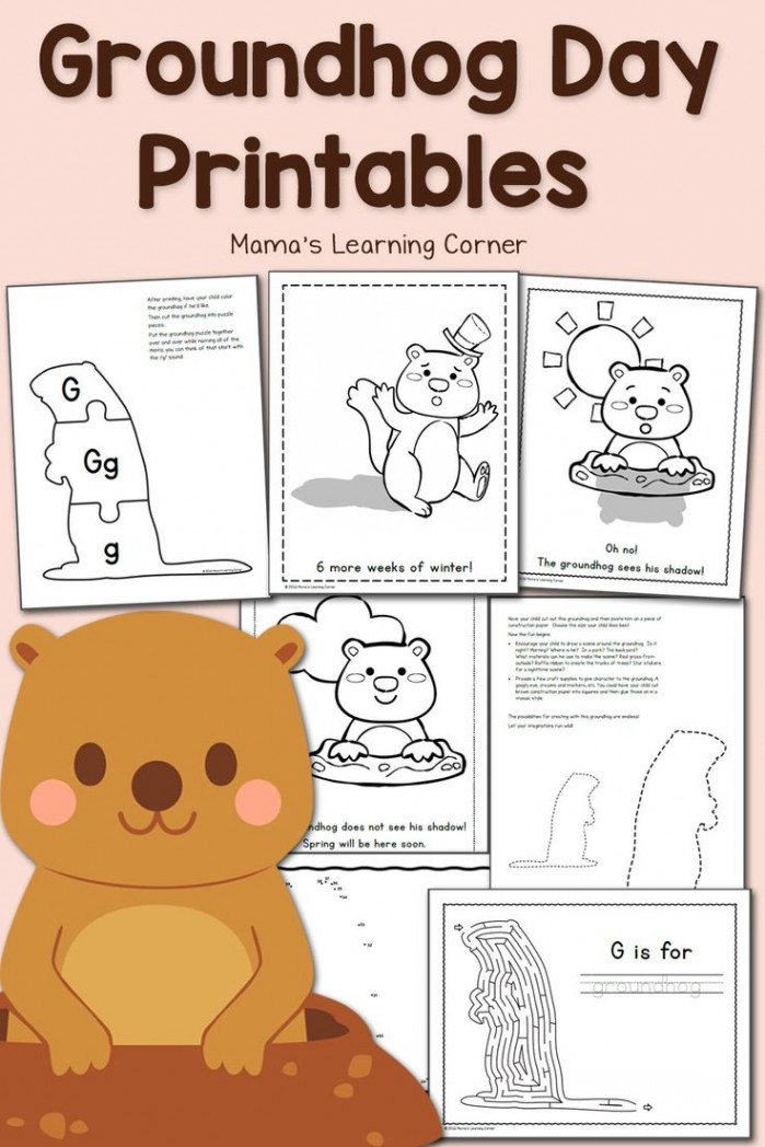 Free Groundhog Day Worksheets!  Groundhog day activities