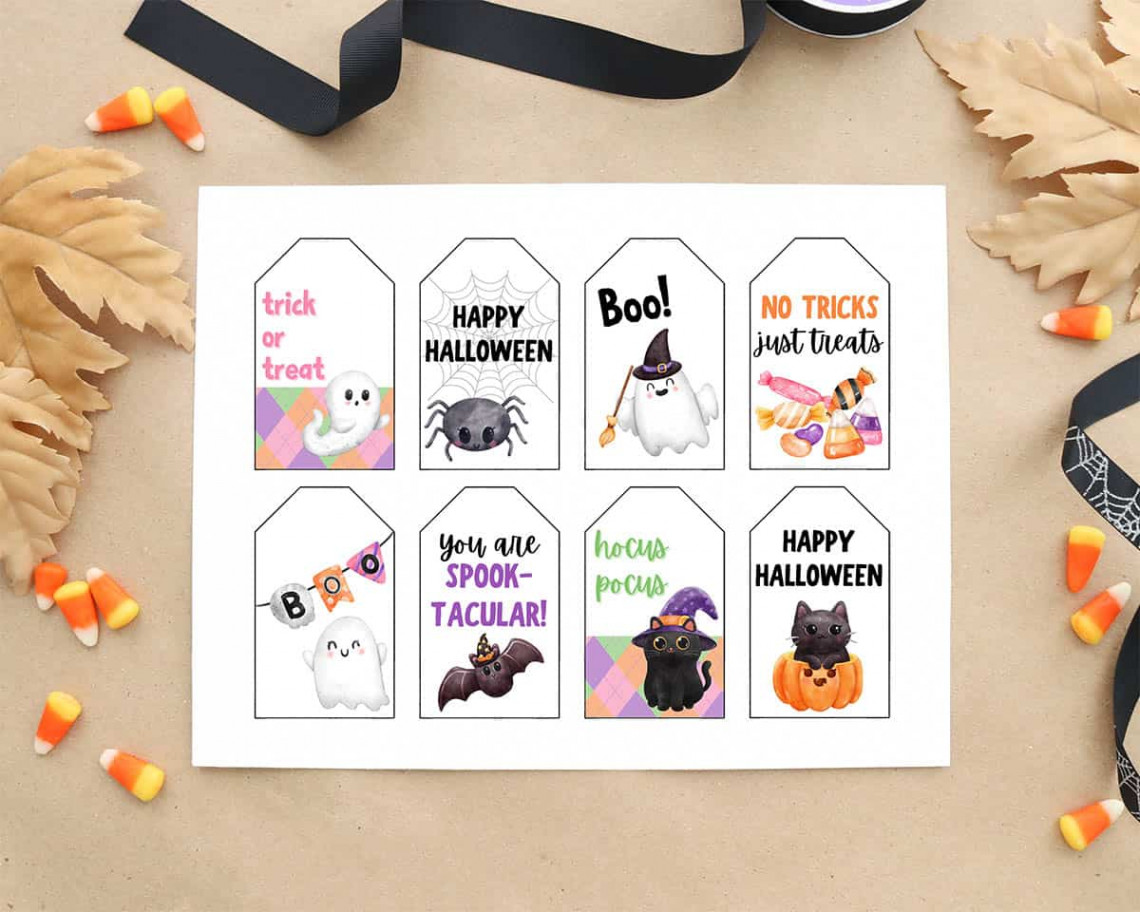 Free Happy Halloween Printable Tags - Instant Download - Aubree