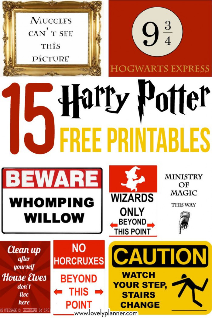 Free Harry Potter party printables - part   Harry potter