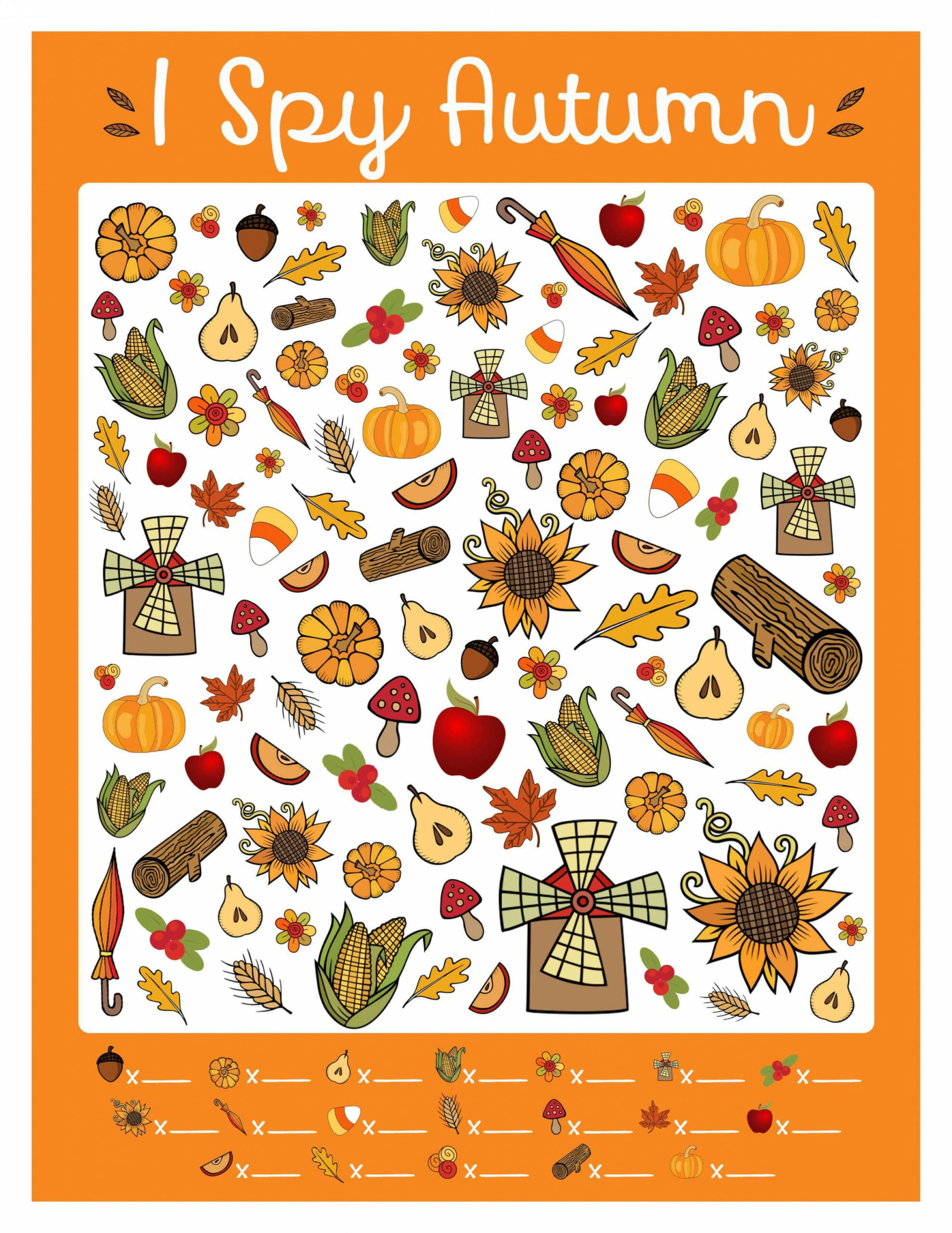 Free I Spy Autumn Printable Game  www.TeepeeGirl