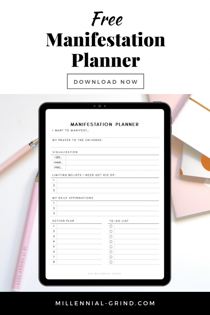 Free Manifestation Planner Printable / Law of Attraction Printable