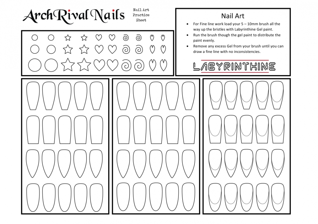 Free Practice Sheets – Arch Rival Nails