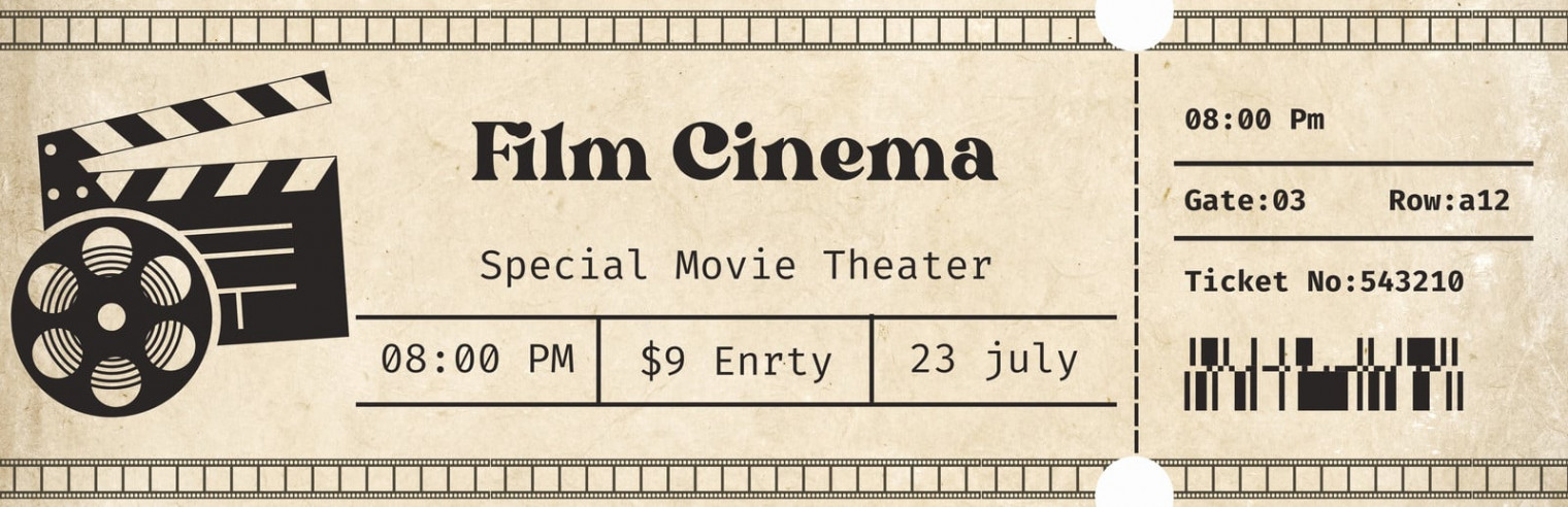 Free, printable and customizable movie ticket templates  Canva