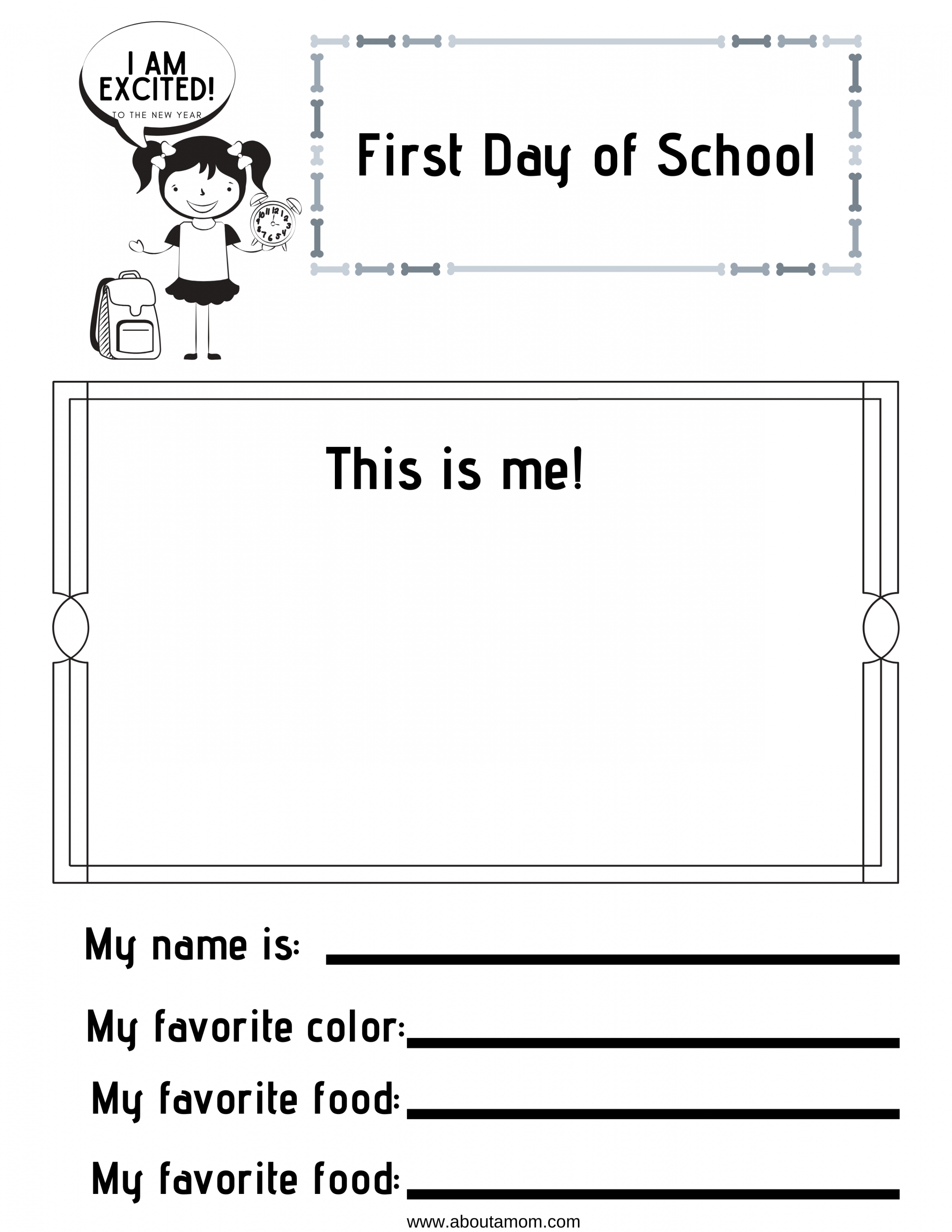 Free Printable Back to School Worksheets - About a Mom