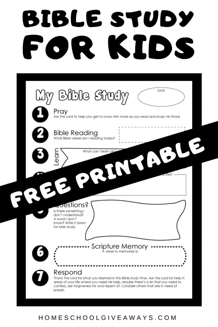 FREE Printable Bible Study For Kids