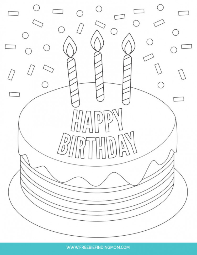 Free Printable Birthday Cake Coloring Pages - Freebie Finding Mom