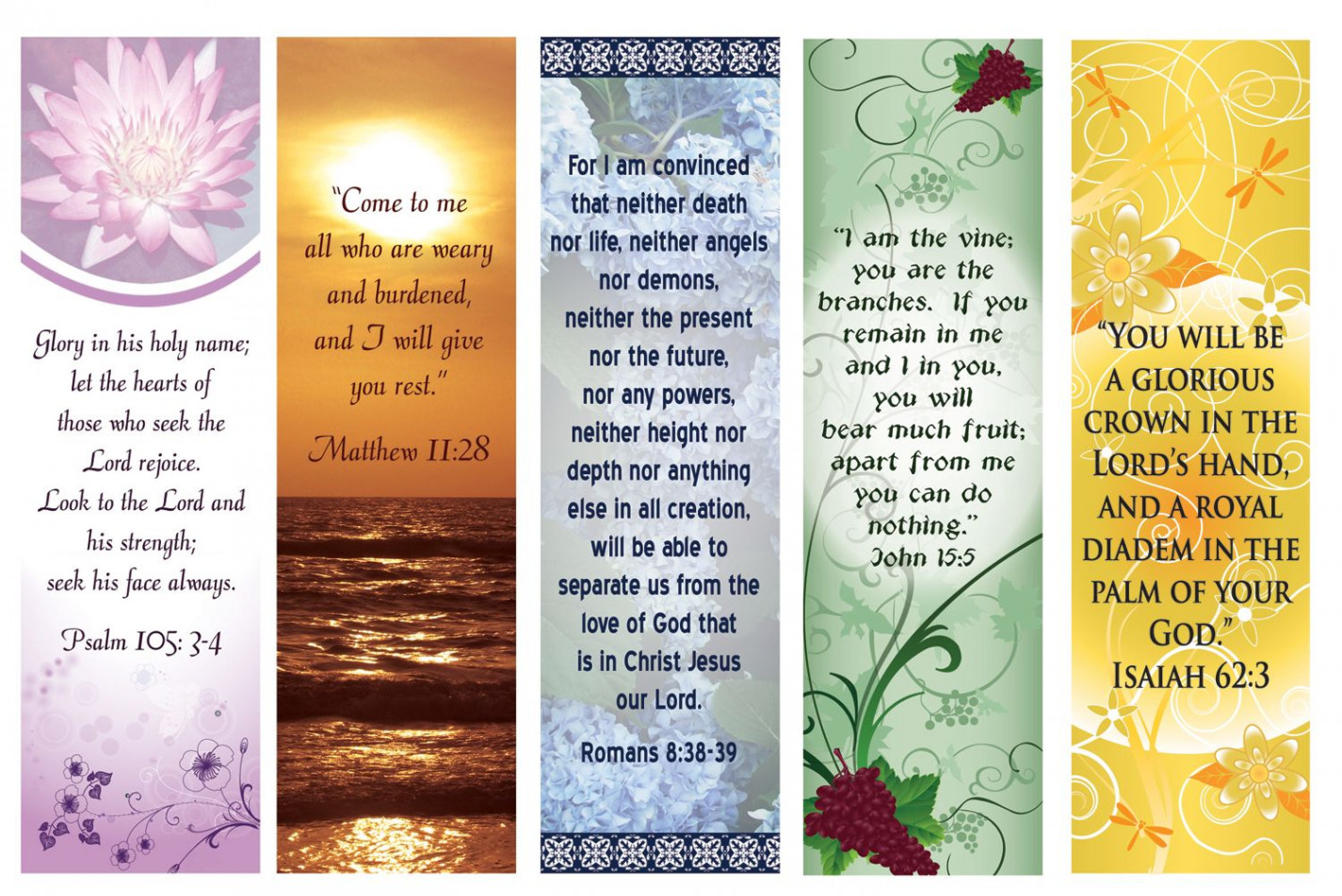 Free Printable Bookmarks with Bible Verses  Free printable