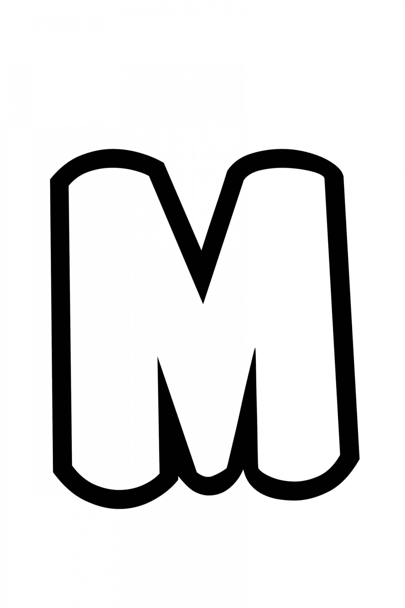 Free Printable Bubble Letter Stencils: Bubble Letter M Stencil