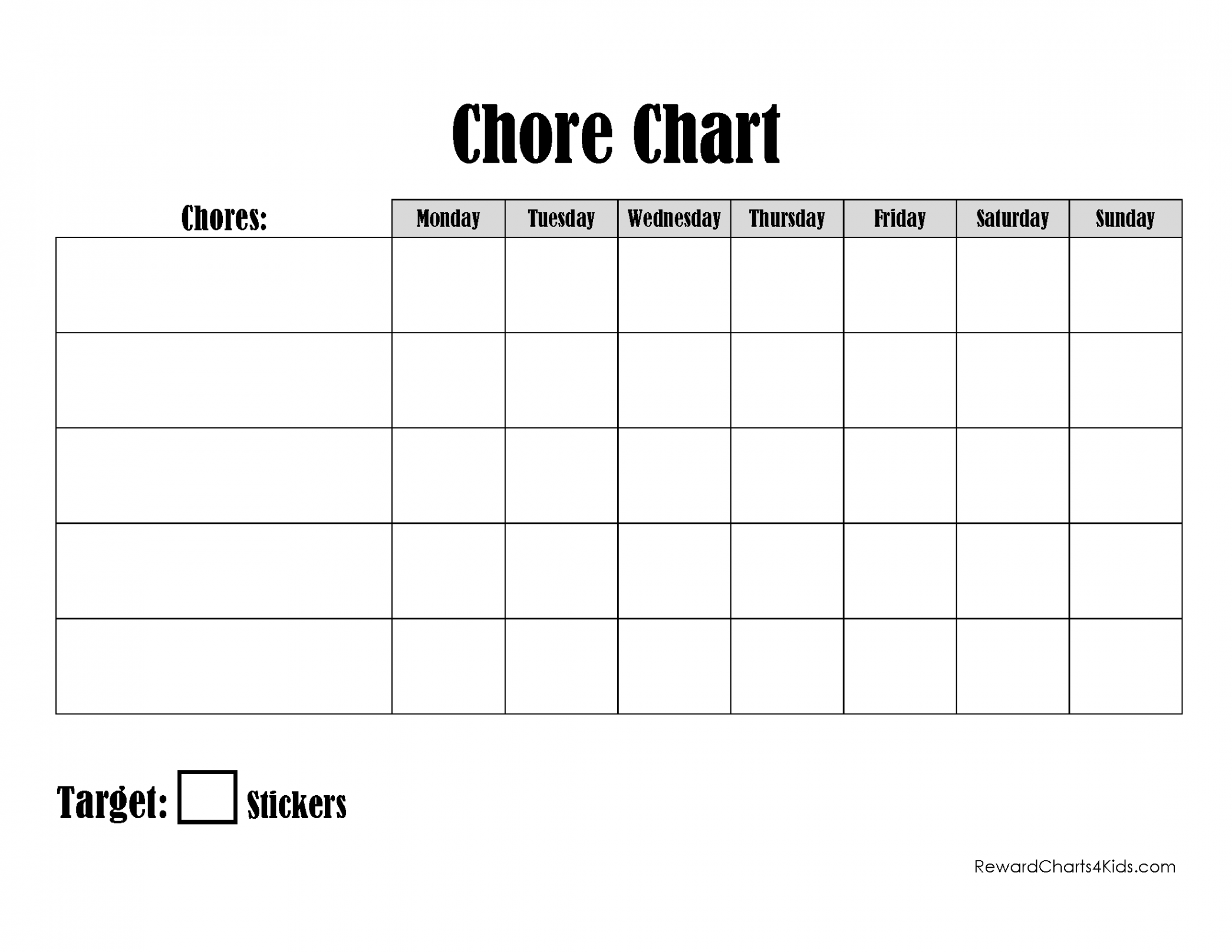 Free Printable Chore Chart for Kids  Customize Online & Print at Home