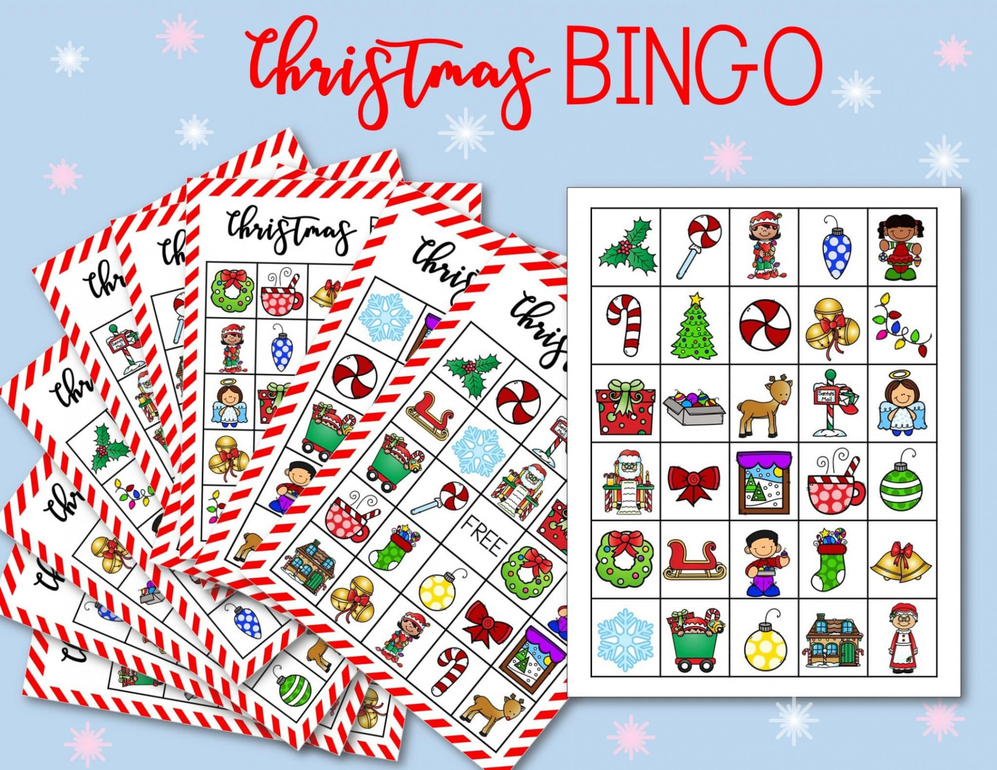 Free Printable Christmas Bingo Cards For Kids & Classrooms - Happy